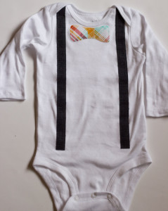 Bow tie and Suspender onesie for Easter