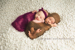 Smiling Twin Newborn Baby Photographer Simpsonville SC