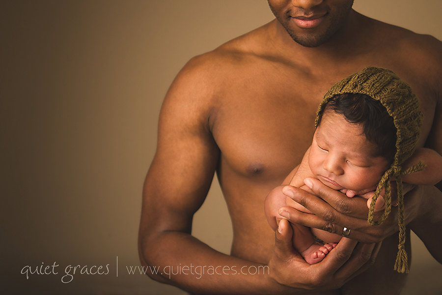 Daddy with Newborn Son Image