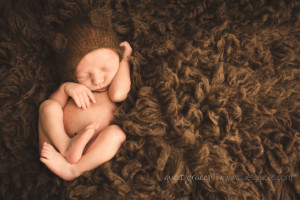 Greenville SC Tiny Newborn Photography Boy in Bear Hat