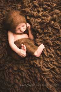 Greenville SC Tiny Newborn Photography Boy in Bear Hat