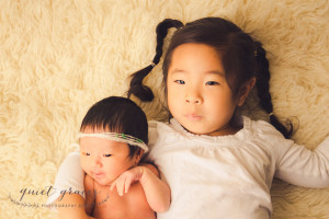 Three year old sister and newborn baby pictures greenville sc