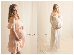 Studio Maternity Photographer with wardrobe Greenville SC