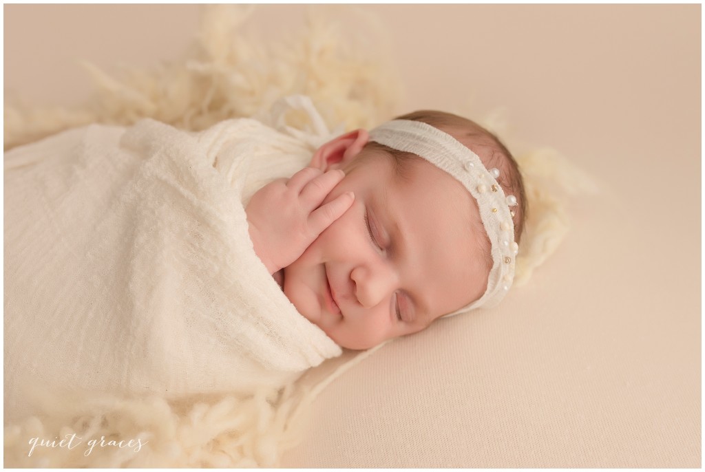 Smiling newborn baby Pictures Greenville SC