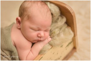 Newborn Baby Boy in a Little Bed Pictures Greer SC