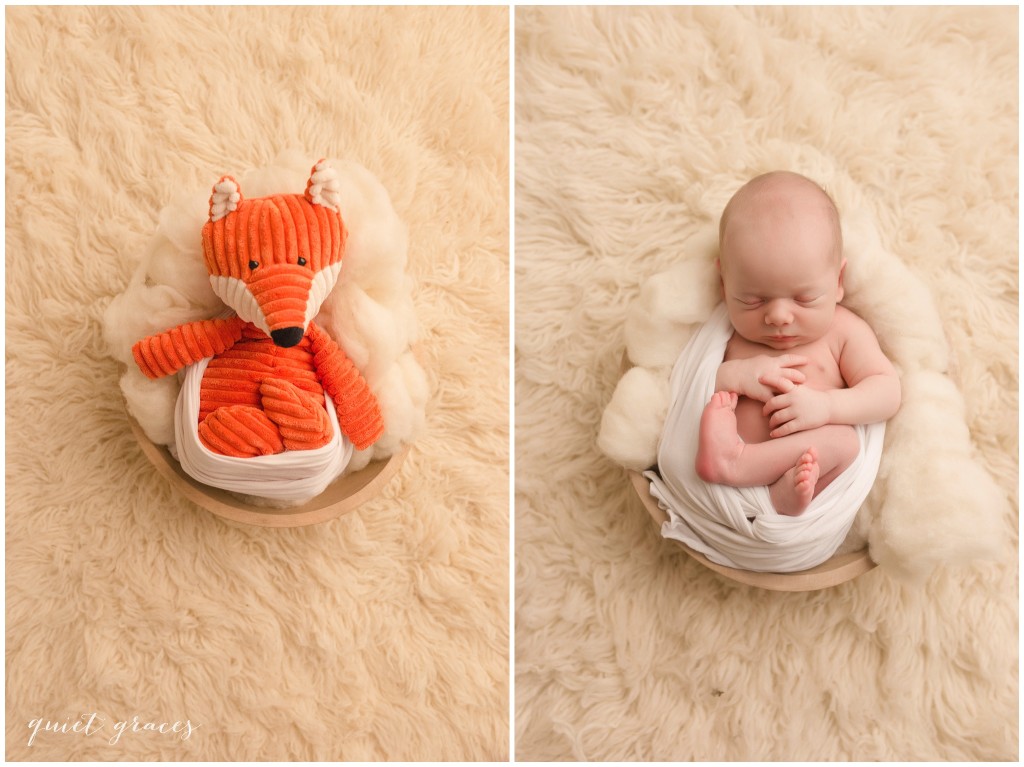 Newborn Baby with Fox Toy