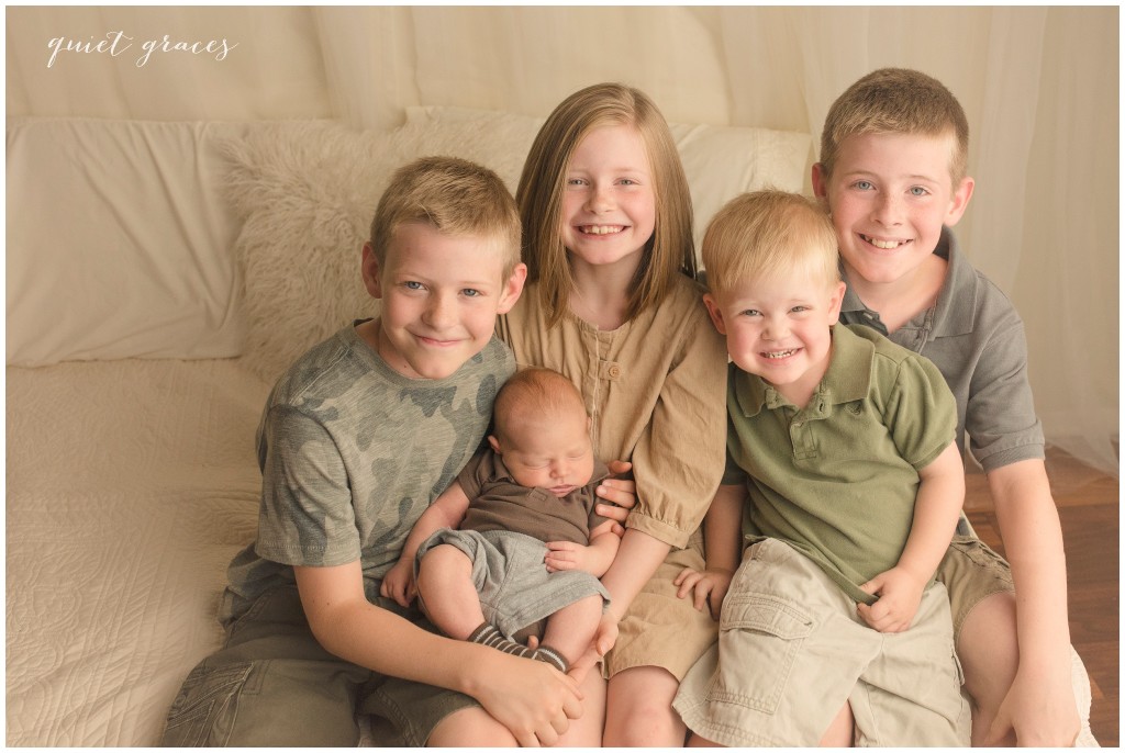 Sibling Studio Picture with Newborn Greenville SC