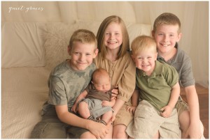 Sibling Studio Picture with Newborn Greenville SC