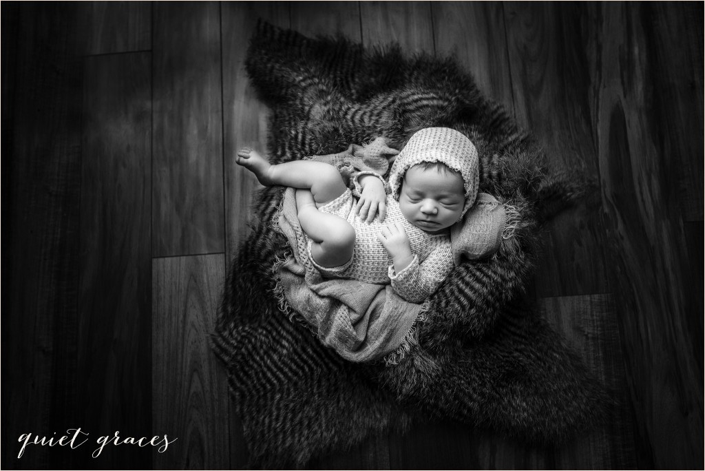 Moody black and white newborn photos Greenville SC
