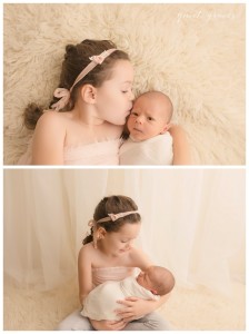 Newborn baby with big sister pictures