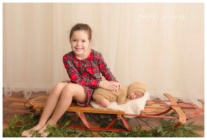 Newborn Baby on a Sled Greenville SC