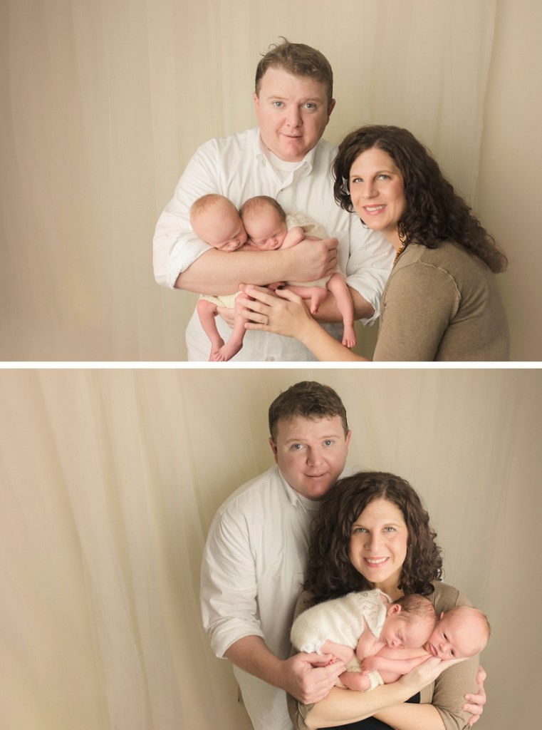 Twin Newborn family photos greenville sc