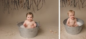 Bubble Bath after cake smash Greenville SC