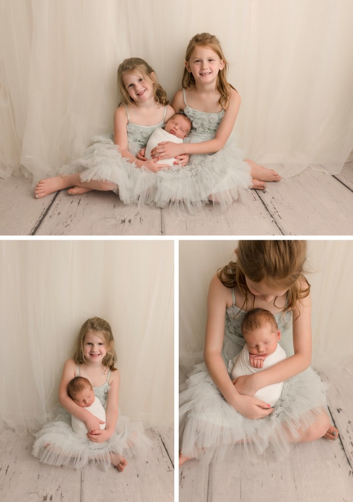 Older sibling with newborn baby photography Greer SC