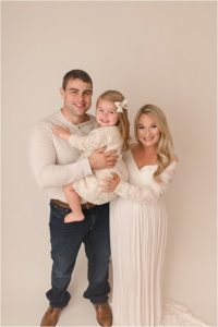 Creamy White Backdrop Simpsonville SC Studio Maternity Photography