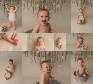 Simple Timeless One Year Cake Smash Photography Simpsonville SC
