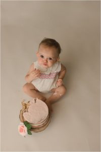 Simple Timeless One Year Cake Smash Photography Travelers Rest SC